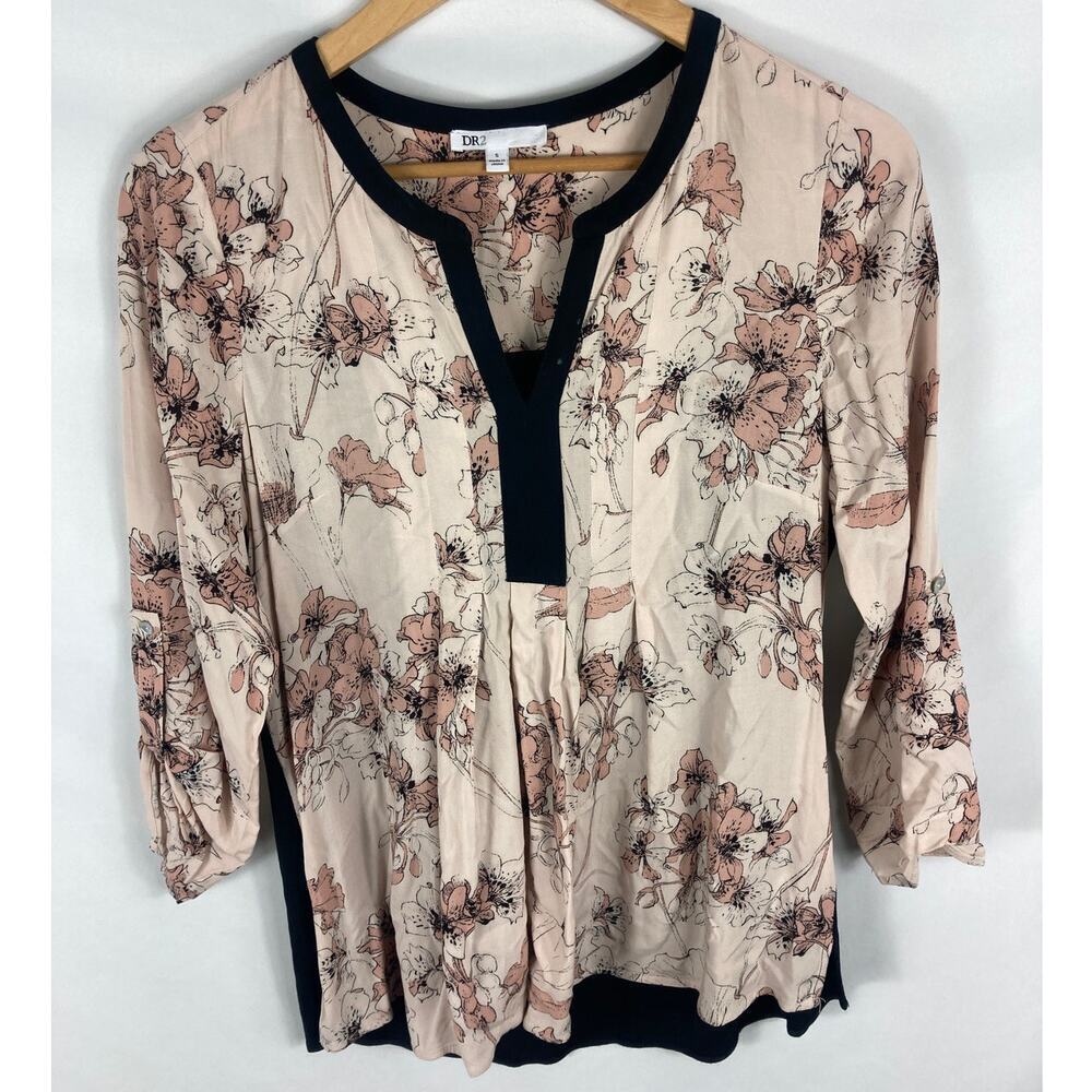 Dr2 Floral Print Flowy Blouse Size Small
